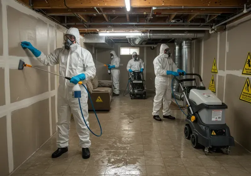 Basement Moisture Removal and Structural Drying process in Roseville, CA